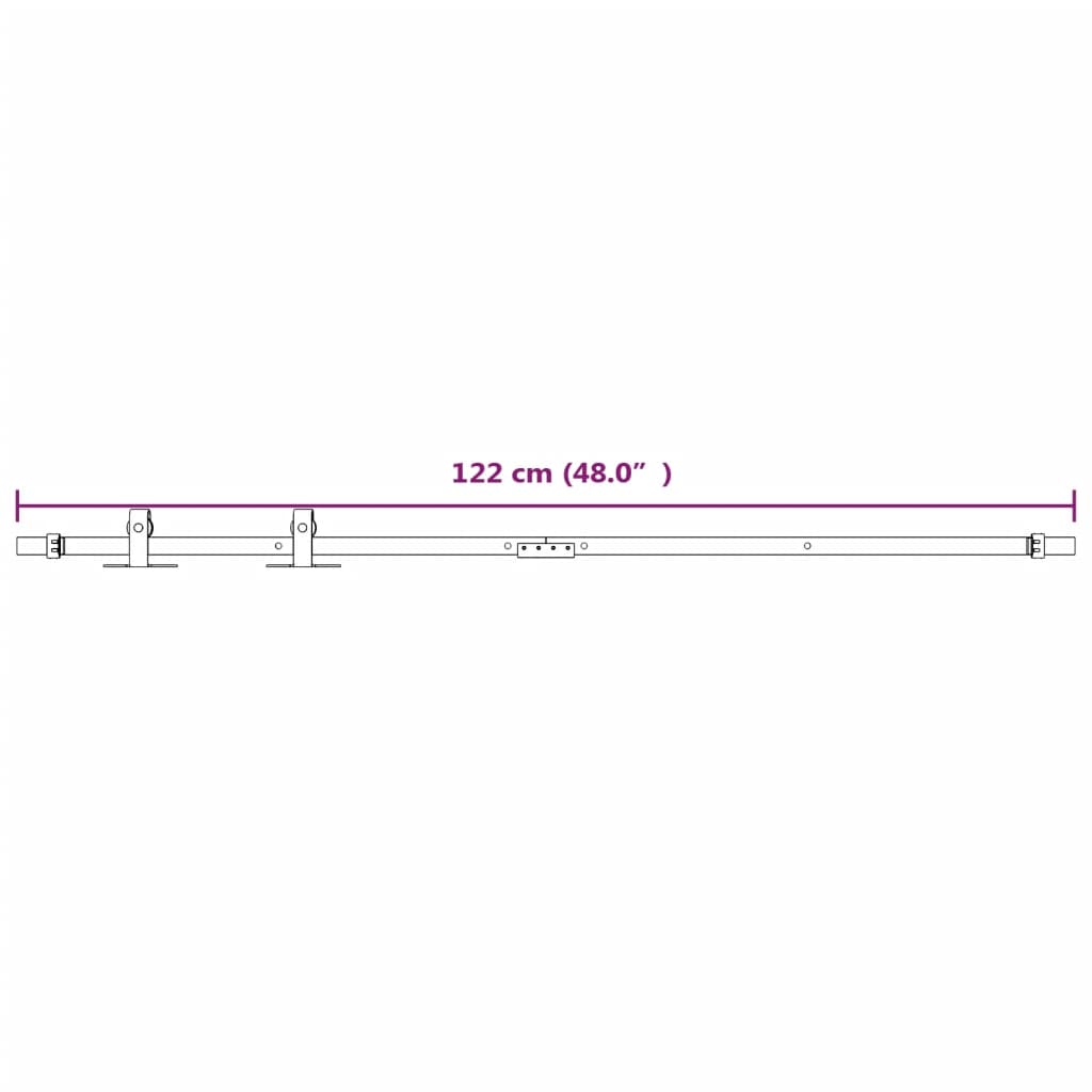 vidaXL System drzwi przesuwnych do mebli, stal węglowa, biały, 122 cm