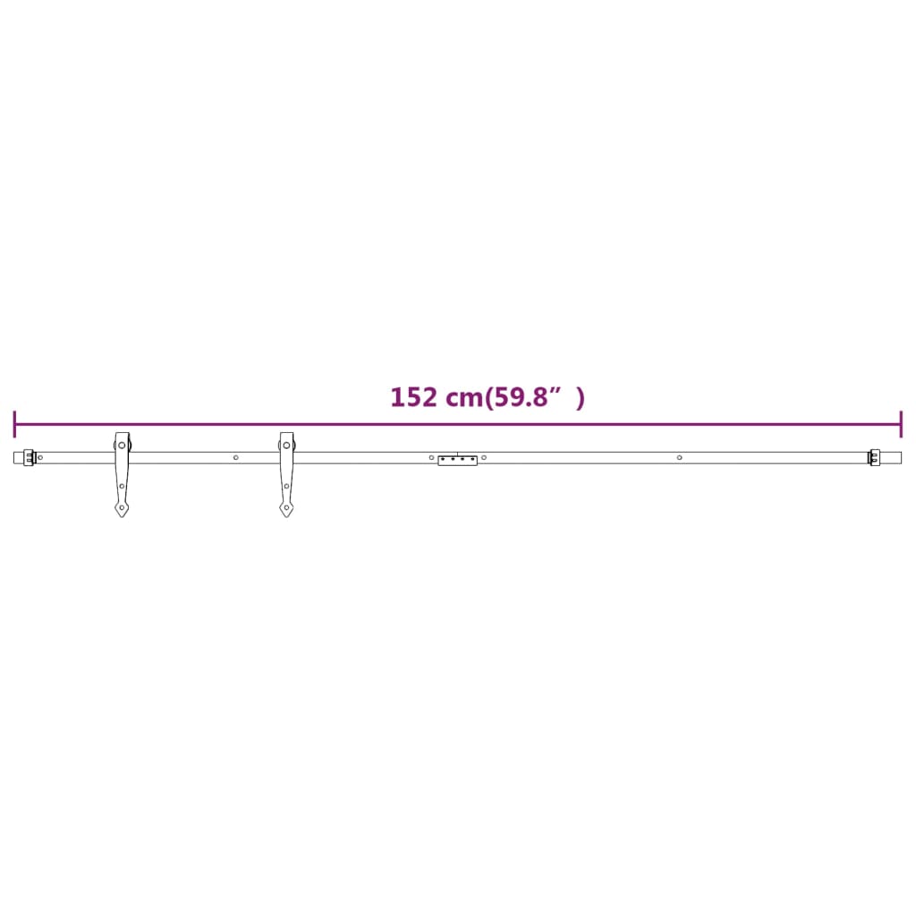 vidaXL System drzwi przesuwnych do mebli, stal węglowa, biały, 152 cm