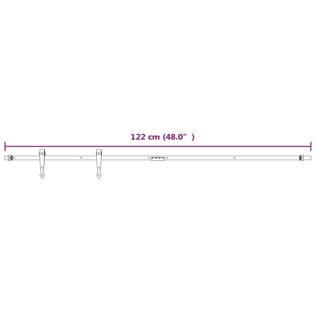vidaXL System drzwi przesuwnych do mebli, stal węglowa, biały, 122 cm