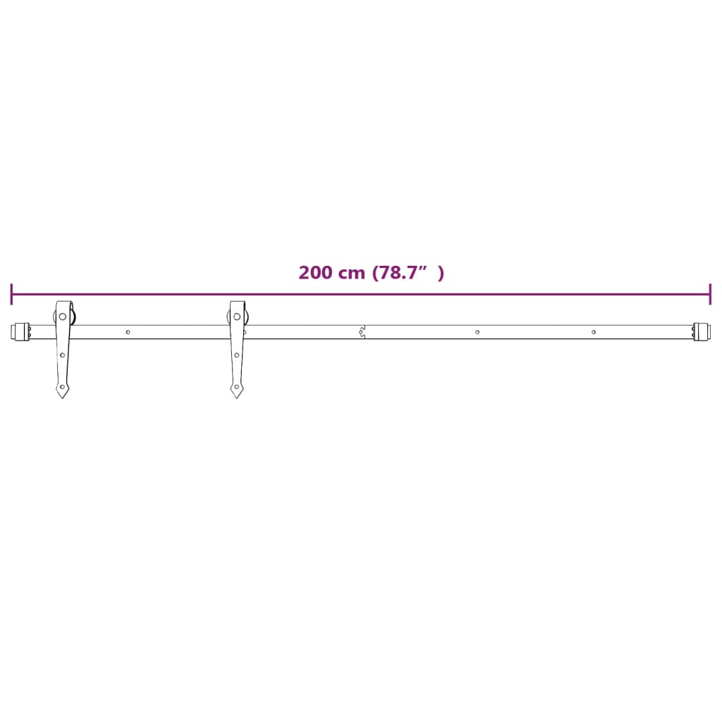 vidaXL System do montażu drzwi przesuwnych, 200 cm, stalowy, biały