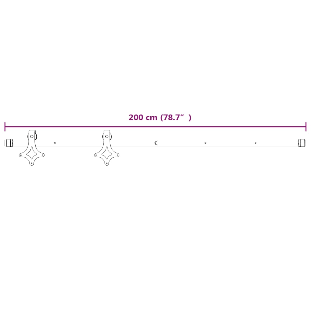 vidaXL System do montażu drzwi przesuwnych, 200 cm, stalowy, biały