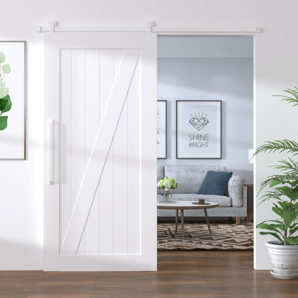 vidaXL System do montażu drzwi przesuwnych, 200 cm, stalowy, biały