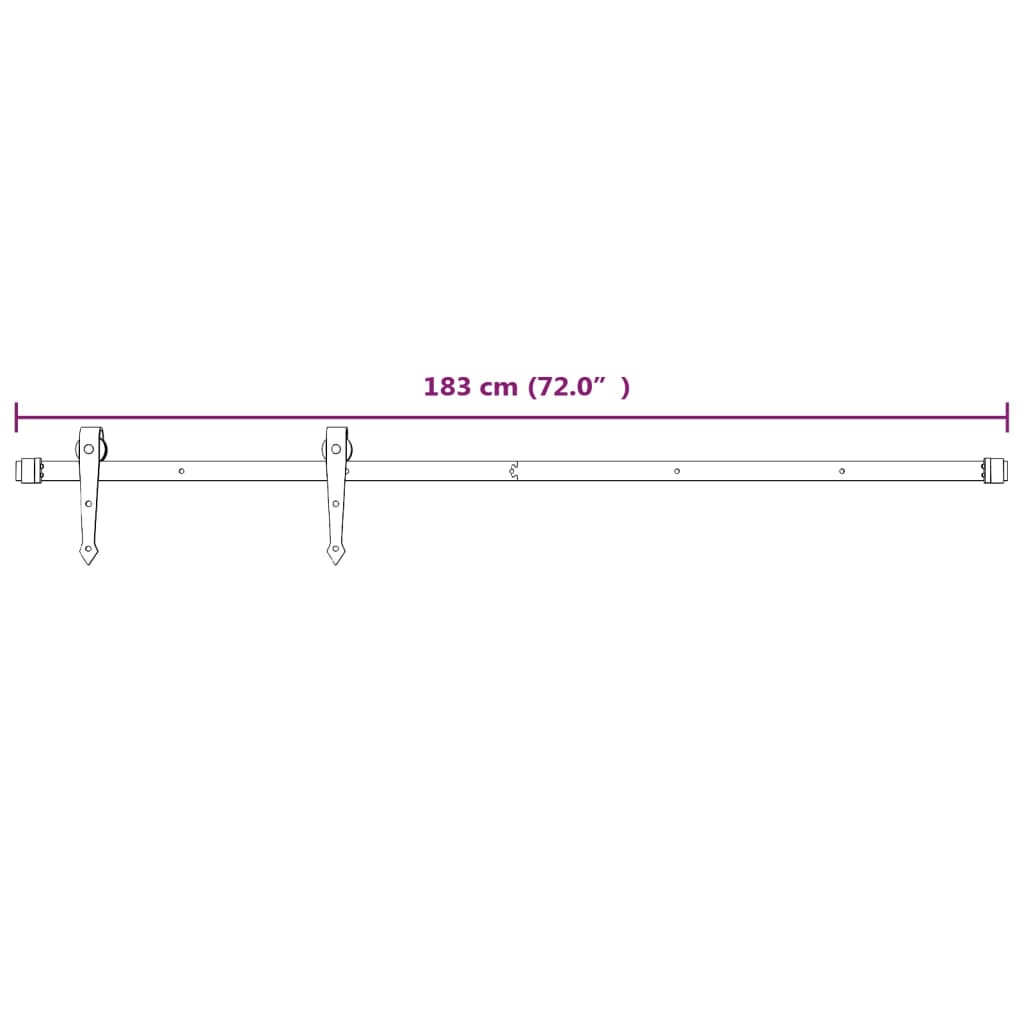 vidaXL System do montażu drzwi przesuwnych, 183 cm, stalowy, biały