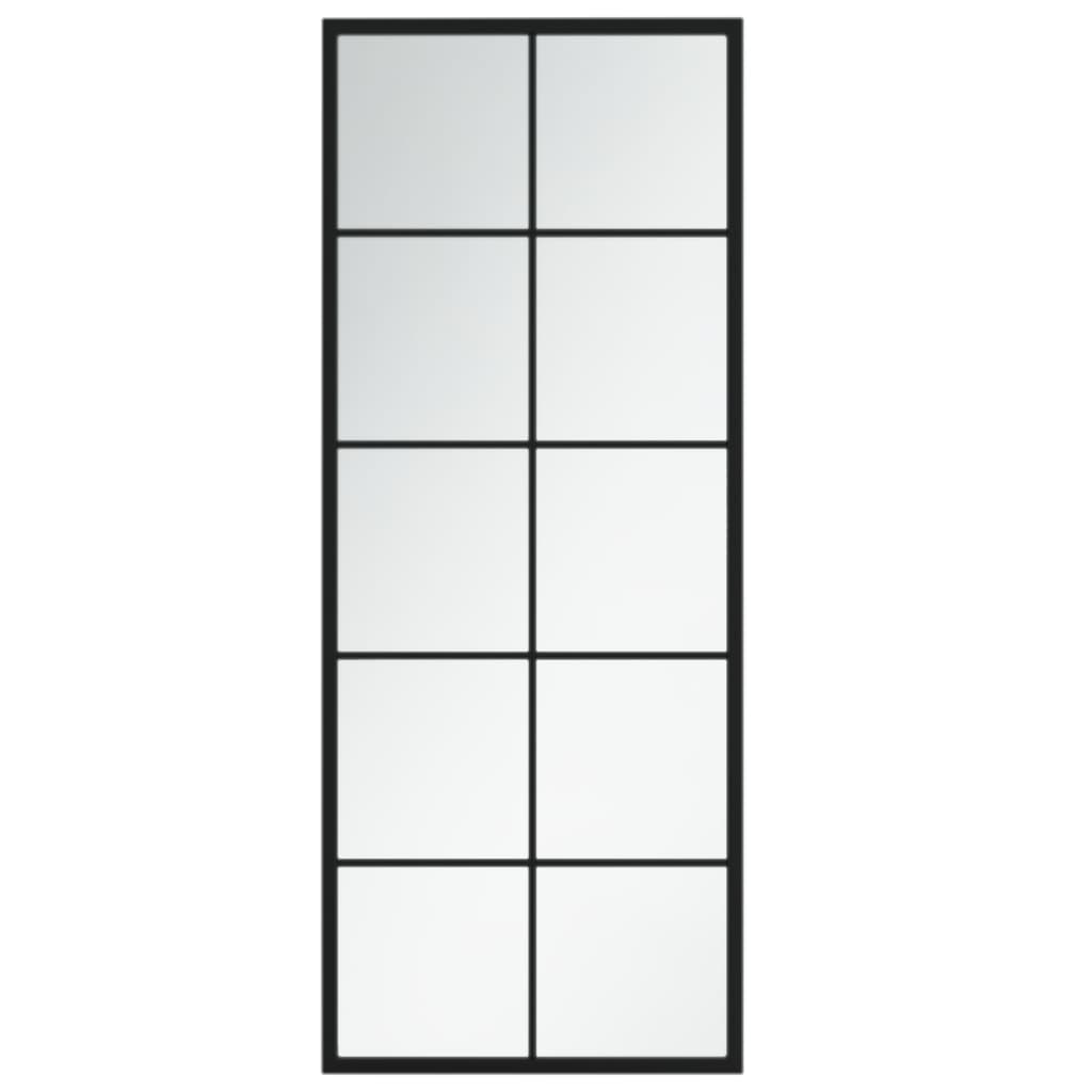 vidaXL Lustro ścienne, czarne, 100 x 40 cm, metal