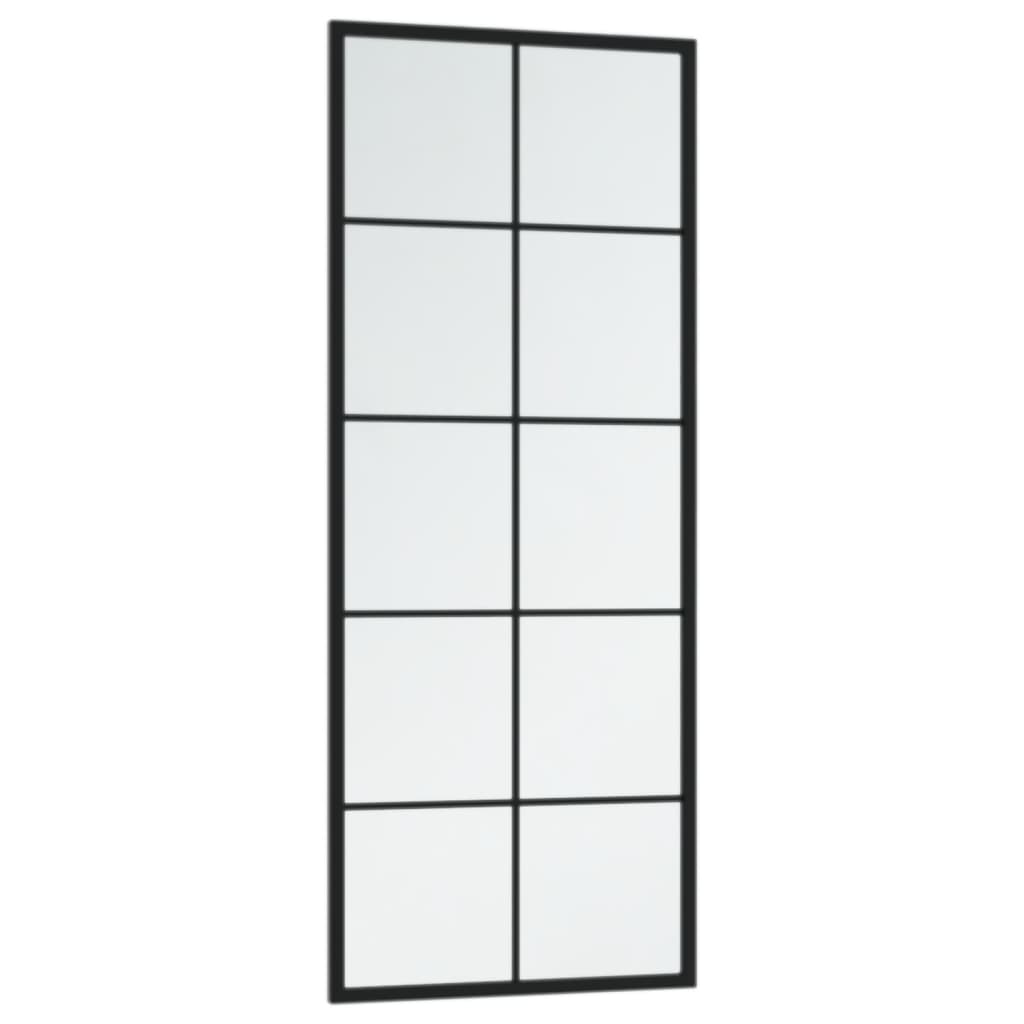 vidaXL Lustro ścienne, czarne, 100 x 40 cm, metal