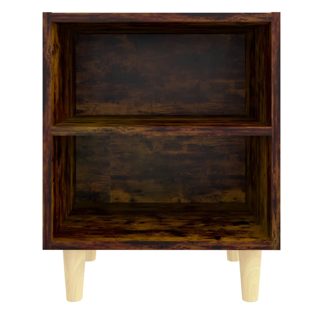 vidaXL Szafki nocne 2 szt., drewniane nóżki przydymiony dąb 40x30x50cm