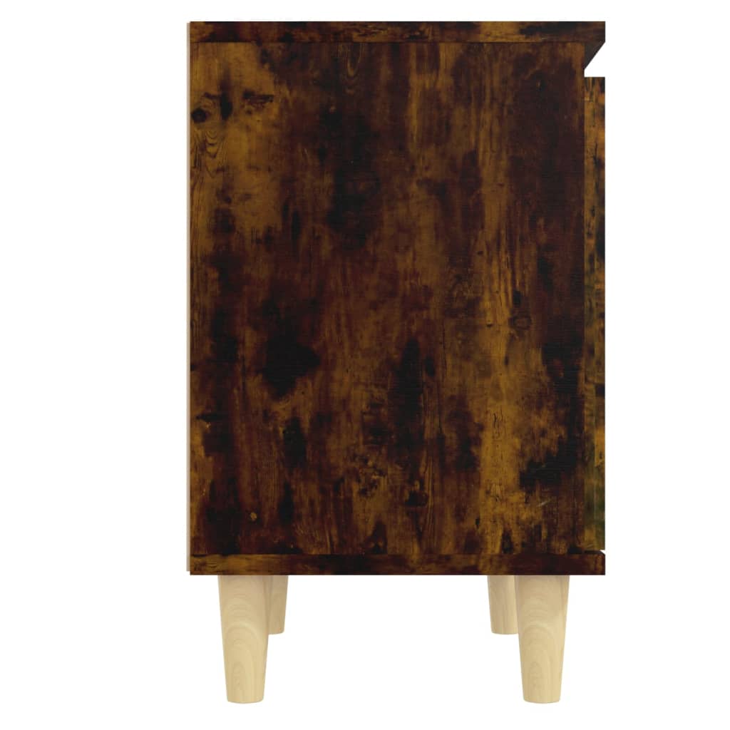 vidaXL Szafka nocna z drewnianymi nóżkami, przydymiony dąb 40x30x50 cm