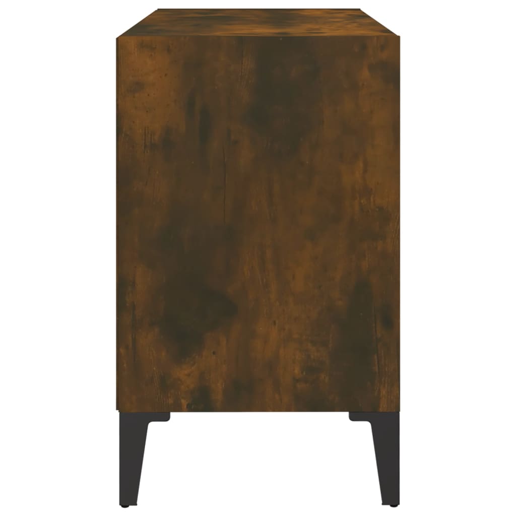 vidaXL Szafka pod TV, metalowe nóżki, przydymiony dąb, 69,5x30x50 cm