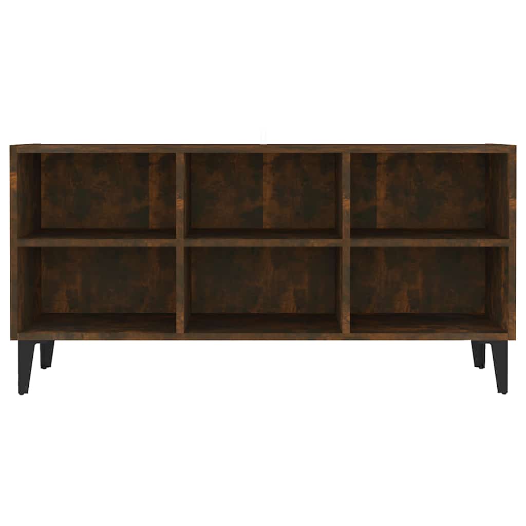 vidaXL Szafka TV, metalowe nóżki, przydymiony dąb, 103,5x30x50 cm