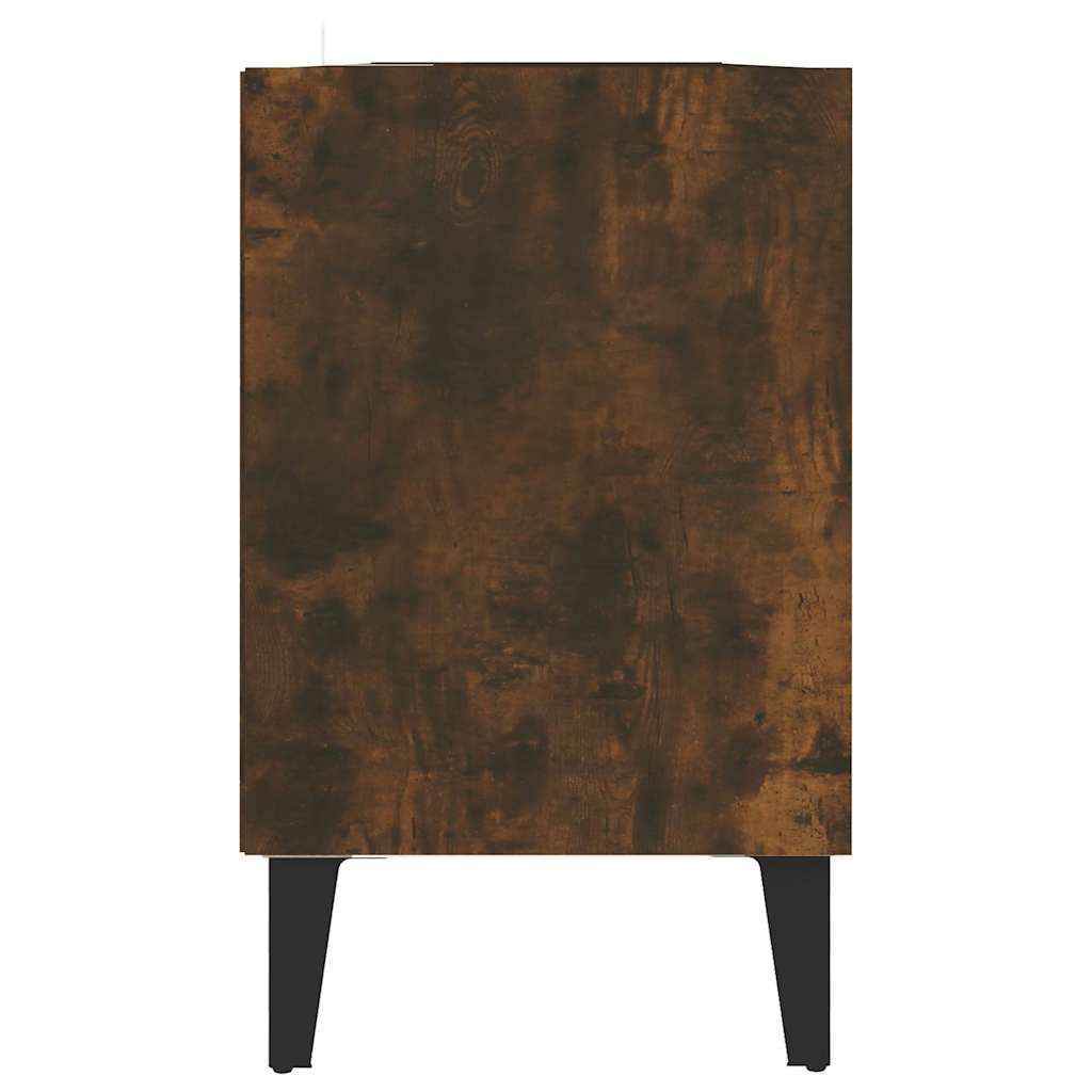 vidaXL Szafka TV, metalowe nóżki, przydymiony dąb, 103,5x30x50 cm