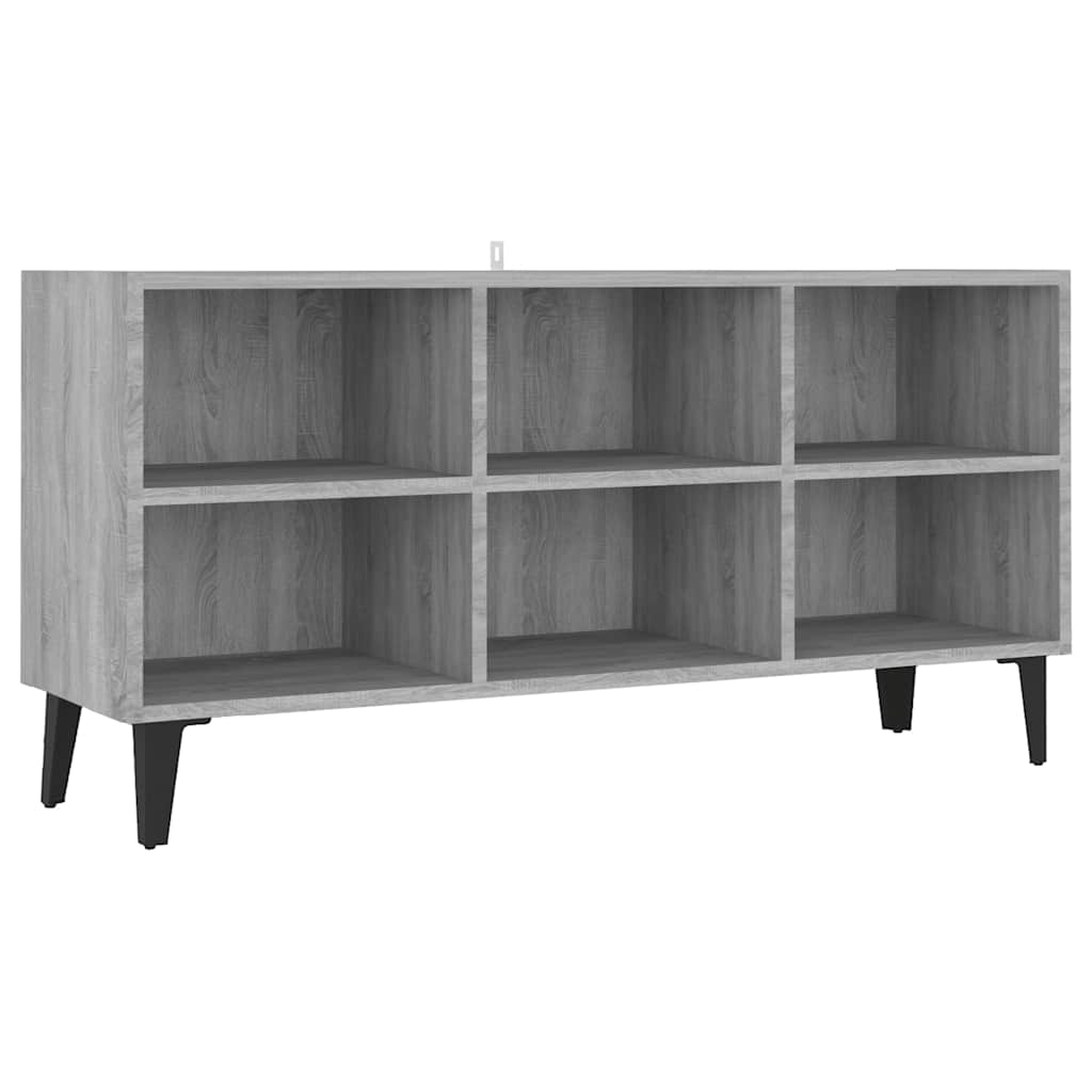 vidaXL Szafka pod TV, metalowe nóżki, szary dąb sonoma, 103,5x30x50 cm