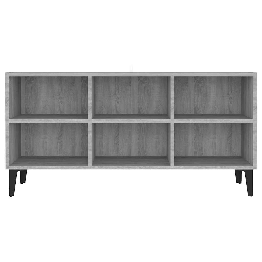 vidaXL Szafka pod TV, metalowe nóżki, szary dąb sonoma, 103,5x30x50 cm