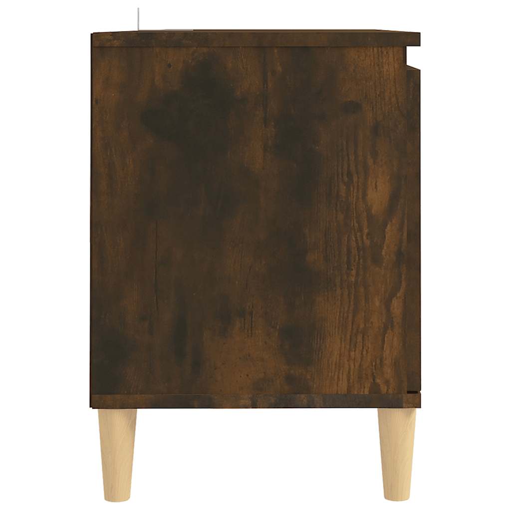 vidaXL Szafka TV, drewniane nóżki, przydymiony dąb, 103,5x35x50 cm