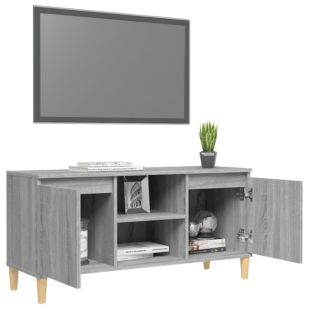 vidaXL Szafka TV, drewniane nogi, szary dąb sonoma, 103,5x35x50 cm