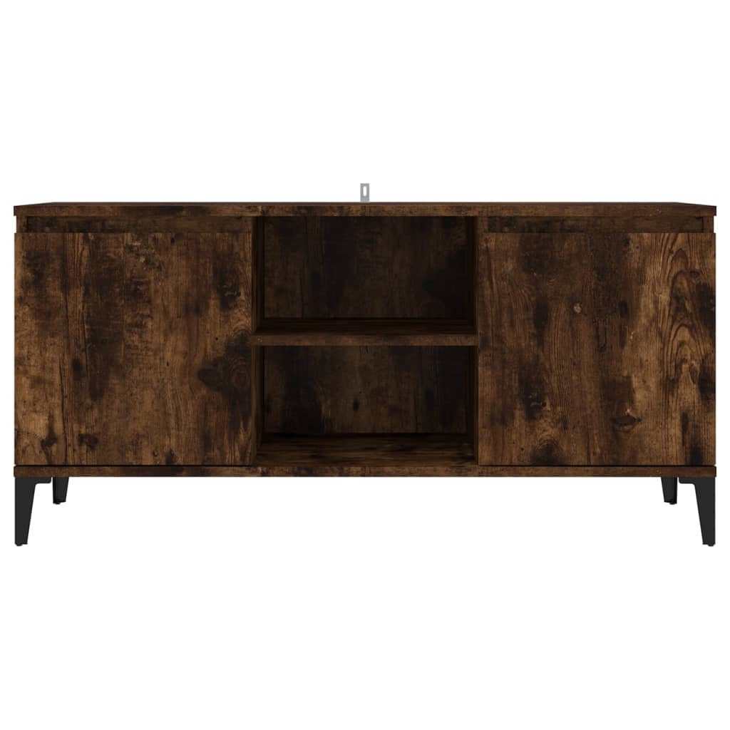 vidaXL Szafka pod TV, metalowe nóżki, przydymiony dąb, 103,5x35x50 cm