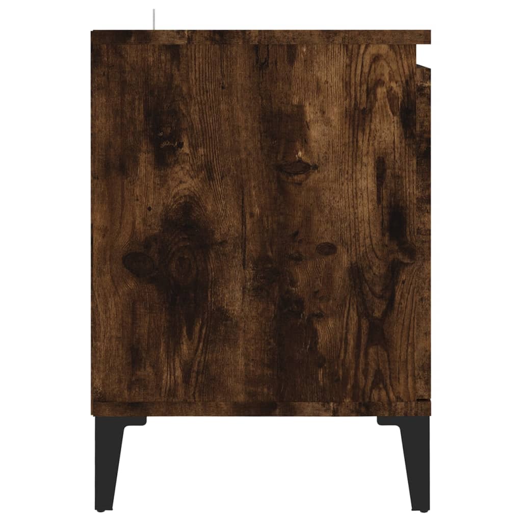 vidaXL Szafka pod TV, metalowe nóżki, przydymiony dąb, 103,5x35x50 cm