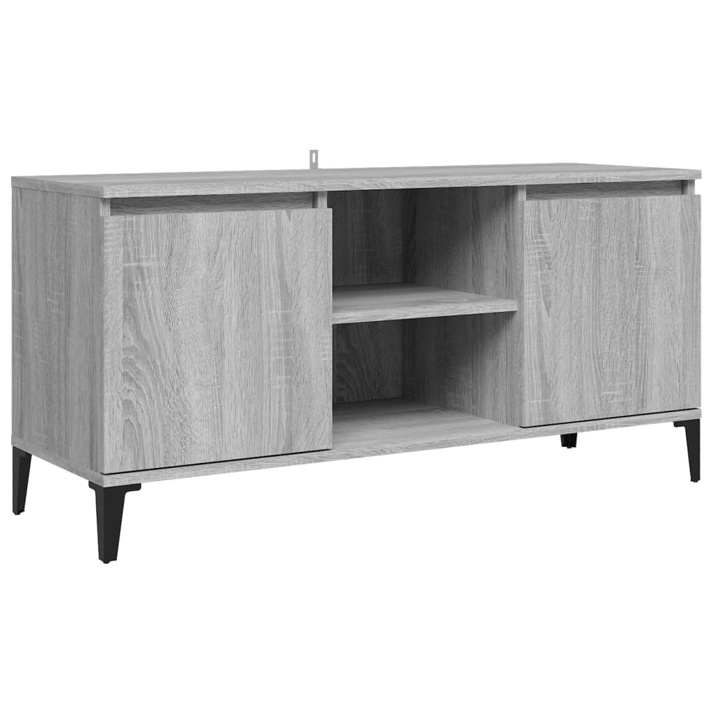 vidaXL Szafka TV, metalowe nóżki, szary dąb sonoma, 103,5x35x50 cm