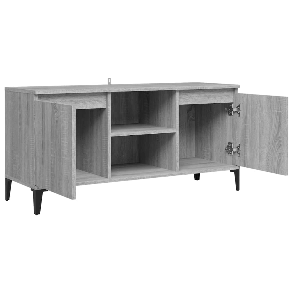 vidaXL Szafka TV, metalowe nóżki, szary dąb sonoma, 103,5x35x50 cm