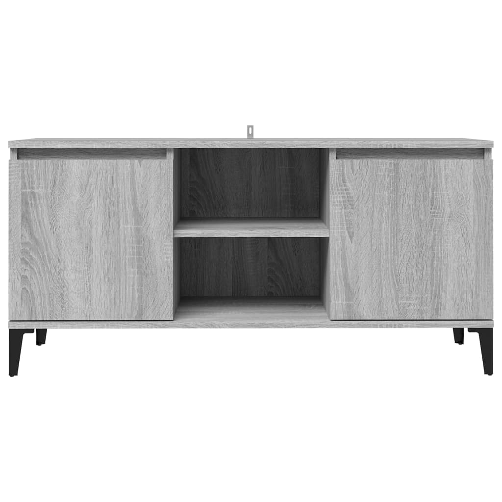 vidaXL Szafka TV, metalowe nóżki, szary dąb sonoma, 103,5x35x50 cm