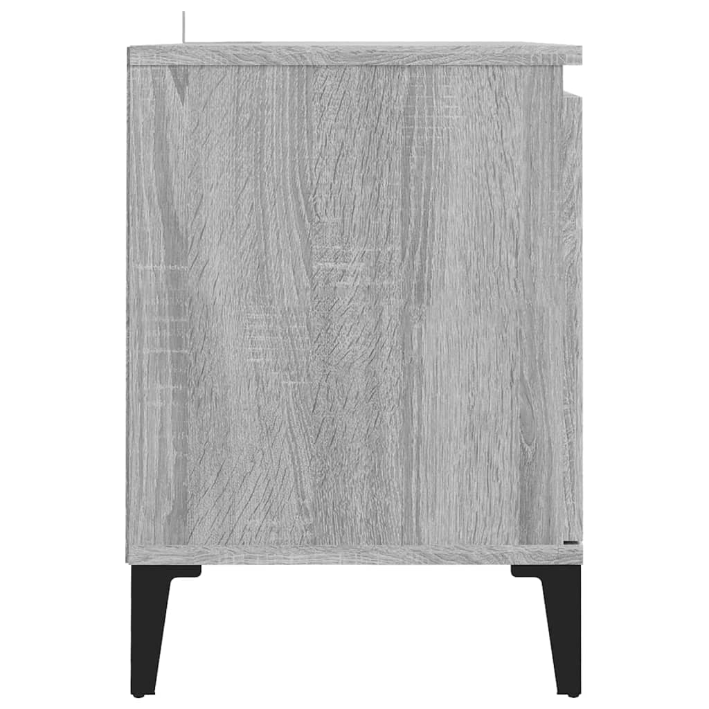 vidaXL Szafka TV, metalowe nóżki, szary dąb sonoma, 103,5x35x50 cm