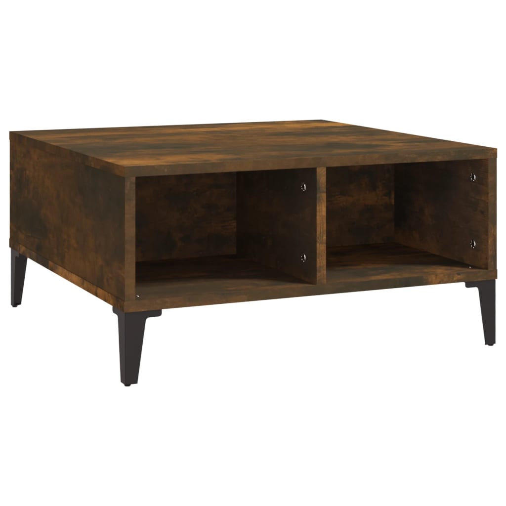 vidaXL Stolik kawowy, opalany dąb 60x60x30 cm, materiał drewnopochodny