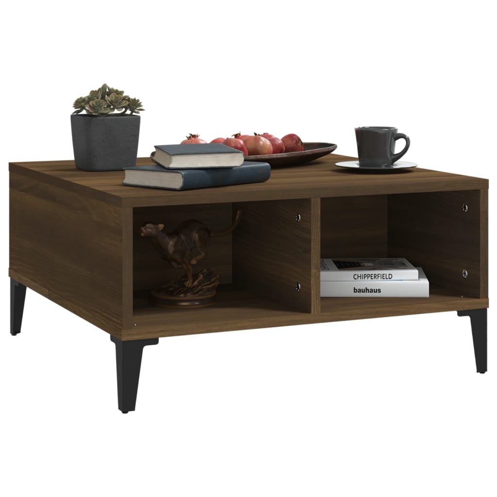 vidaXL Stolik kawowy, brązowy dąb 60x60x30 cm, materiał drewnopochodny