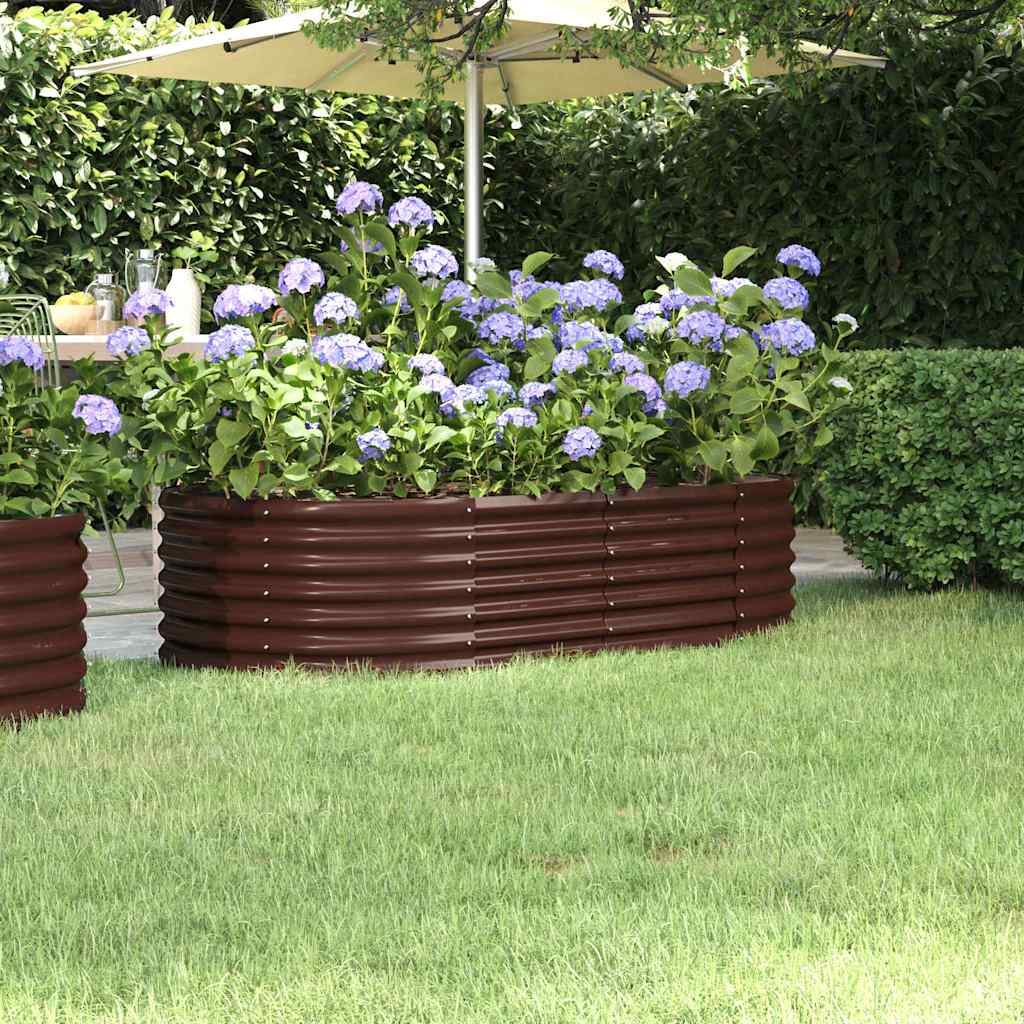 vidaXL Podwyższona donica, stal ocynkowana, 152x80x36 cm, brąz