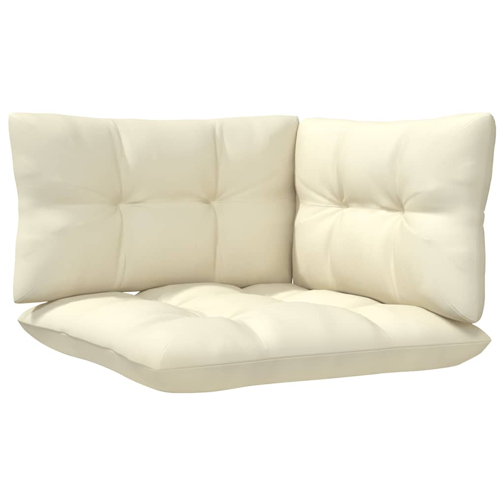 vidaXL 2-osobowa sofa ogrodowa z kremowymi poduszkami, drewno sosnowe