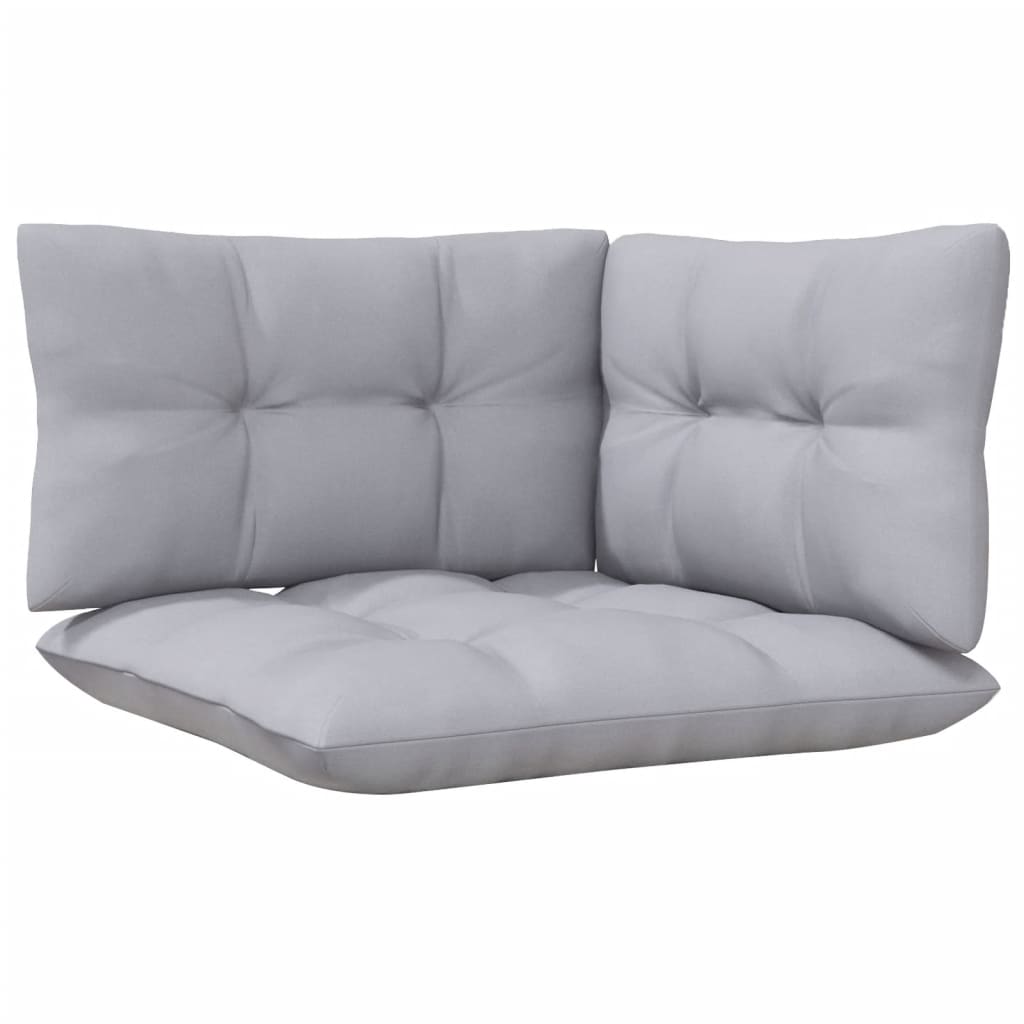 vidaXL 8-cz. zestaw wypoczynkowy do ogrodu, szare poduszki, sosnowy