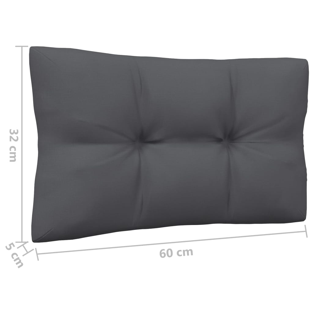 vidaXL 3-osobowa sofa ogrodowa z antracytowymi poduszkami, sosnowa