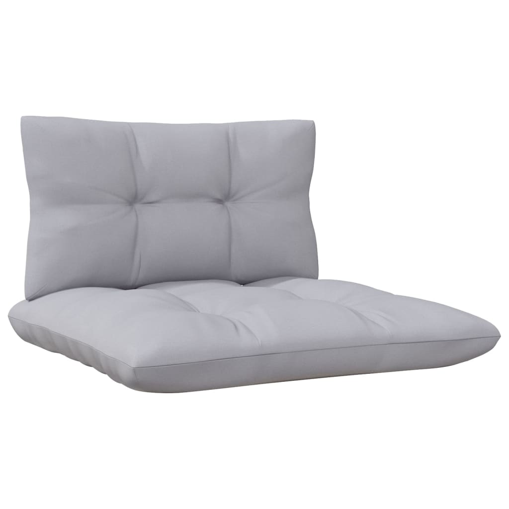 vidaXL 8-cz. zestaw wypoczynkowy do ogrodu, szare poduszki, sosnowy