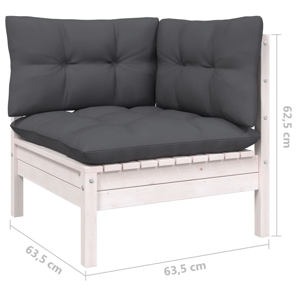 vidaXL 7-cz. zestaw wypoczynkowy do ogrodu, z poduszkami, sosnowy