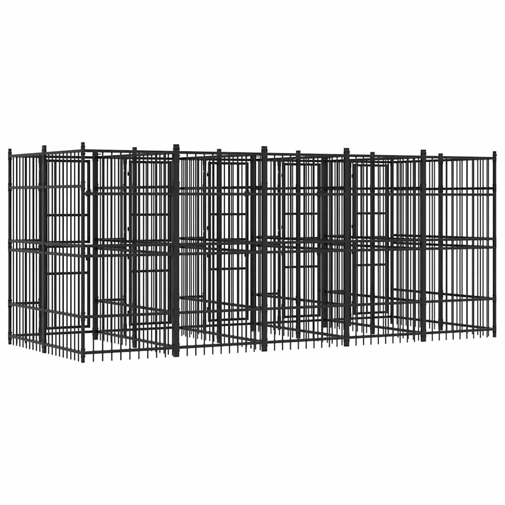 vidaXL Kojec zewnętrzny dla psa, stalowy, 9,22 m²