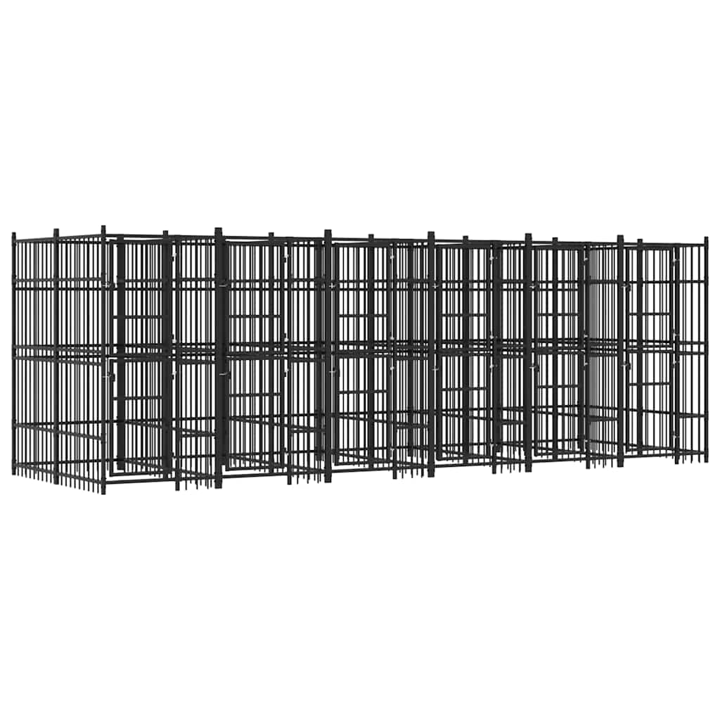 vidaXL Kojec zewnętrzny dla psa, stalowy, 11,06 m²
