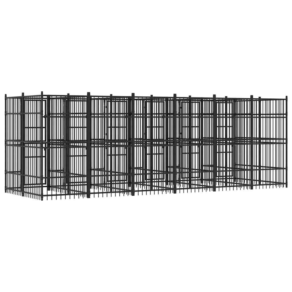 vidaXL Kojec zewnętrzny dla psa, stalowy, 11,06 m²