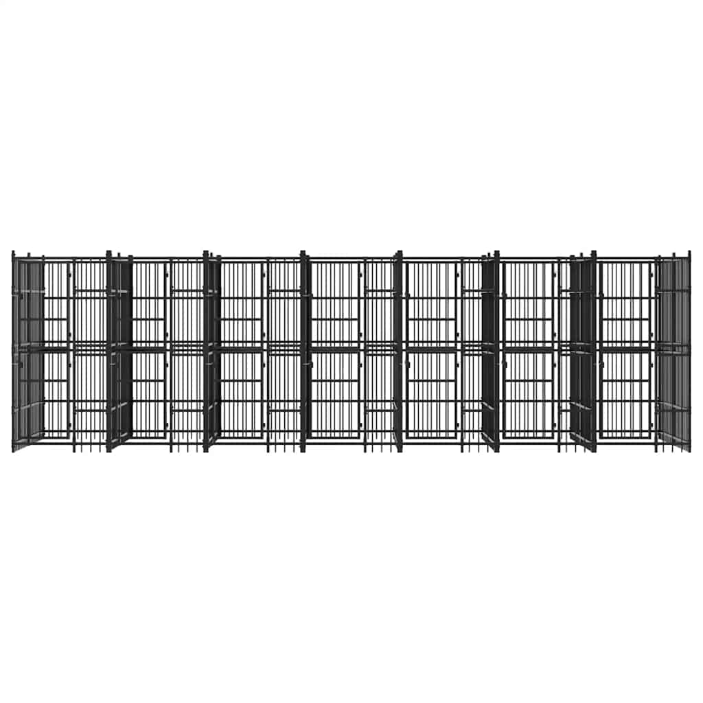 vidaXL Kojec zewnętrzny dla psa, stalowy, 12,9 m²