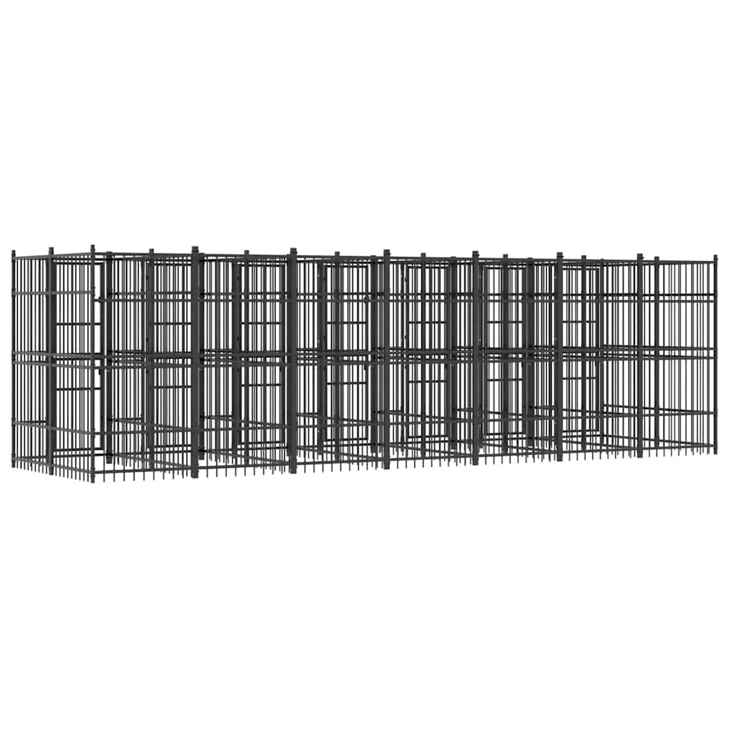 vidaXL Kojec zewnętrzny dla psa, stalowy, 12,9 m²
