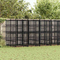 vidaXL Kojec zewnętrzny dla psa, stalowy, 12,9 m²