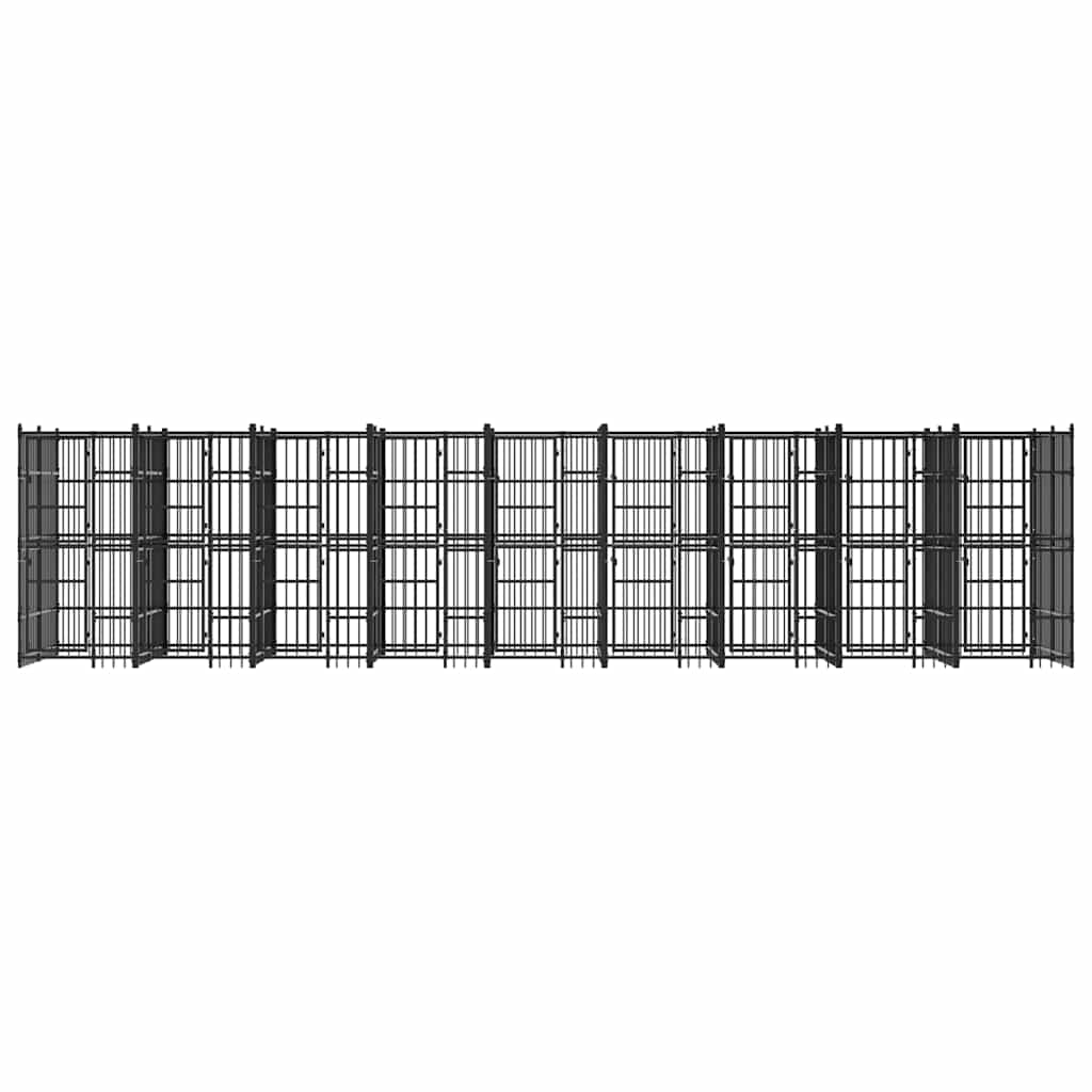 vidaXL Kojec zewnętrzny dla psa, stalowy, 16,59 m²