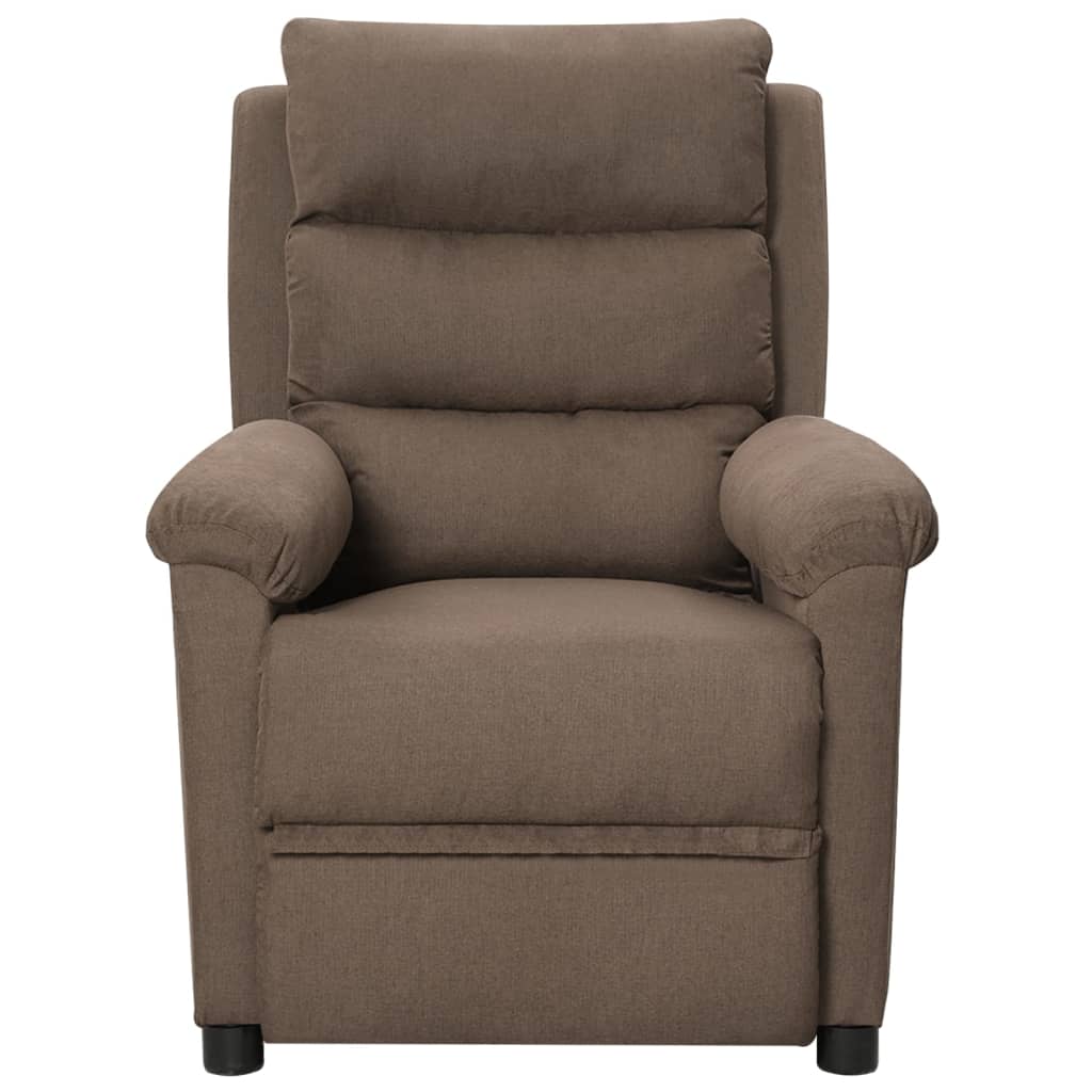 vidaXL Fotel masujący, taupe, tkanina