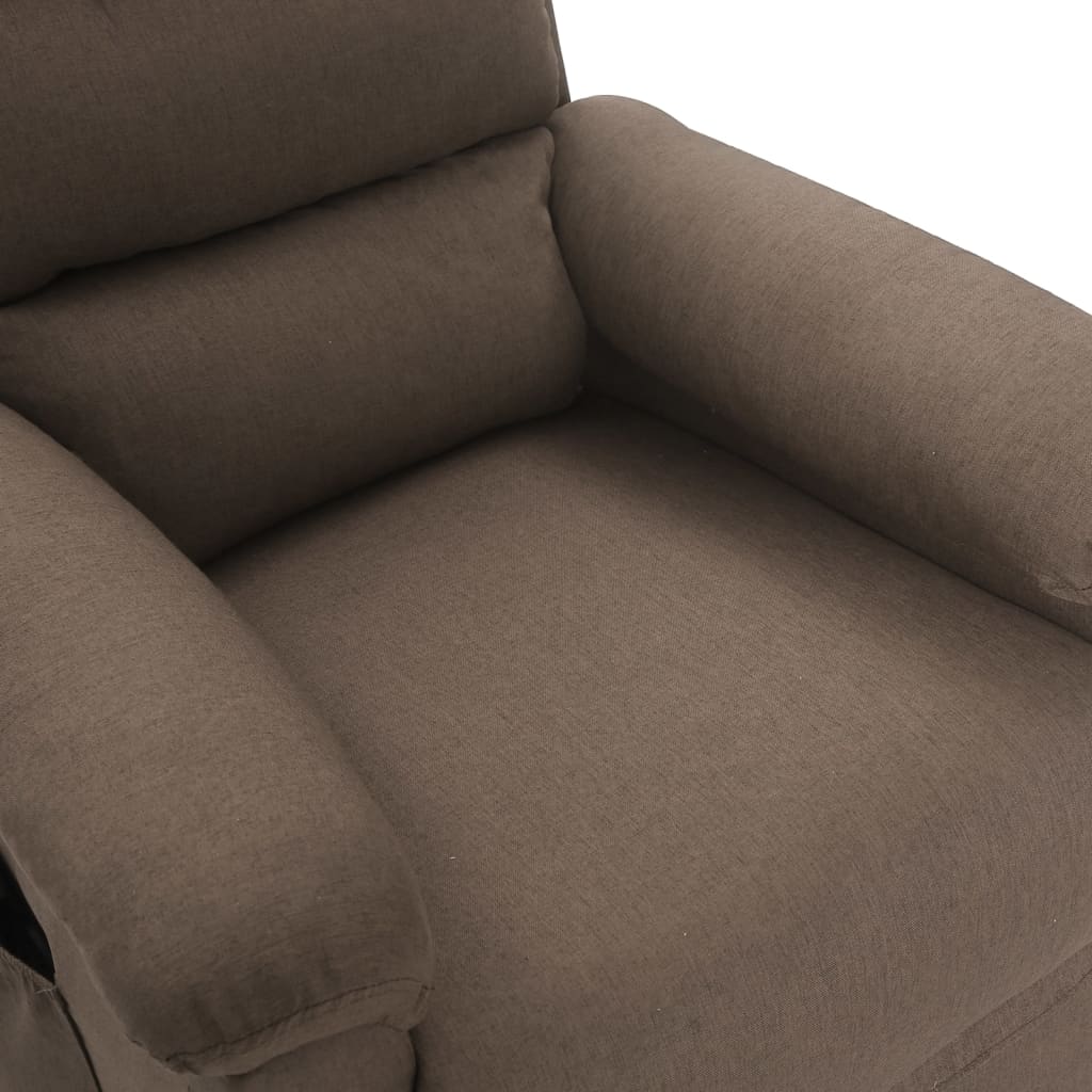 vidaXL Fotel masujący, taupe, tkanina
