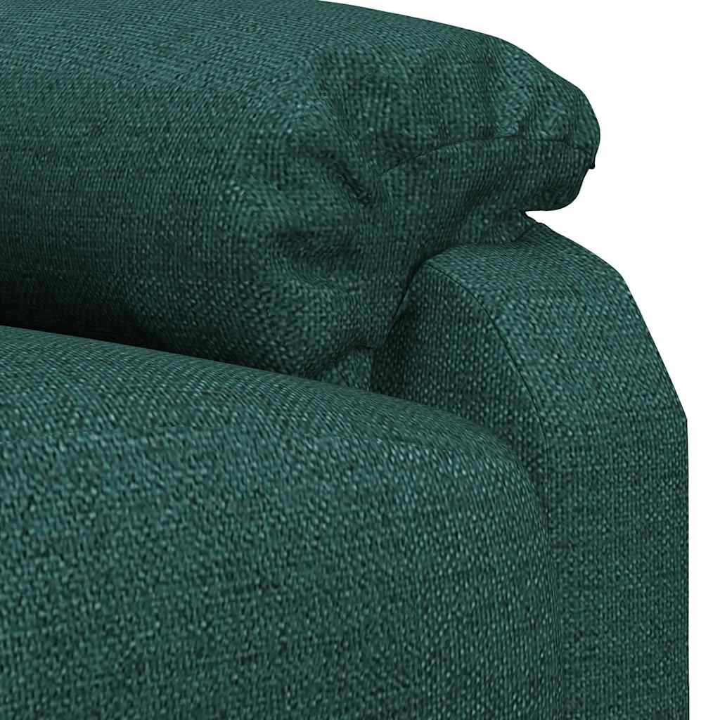 vidaXL Fotel masujący, ciemnozielony, obity tkaniną
