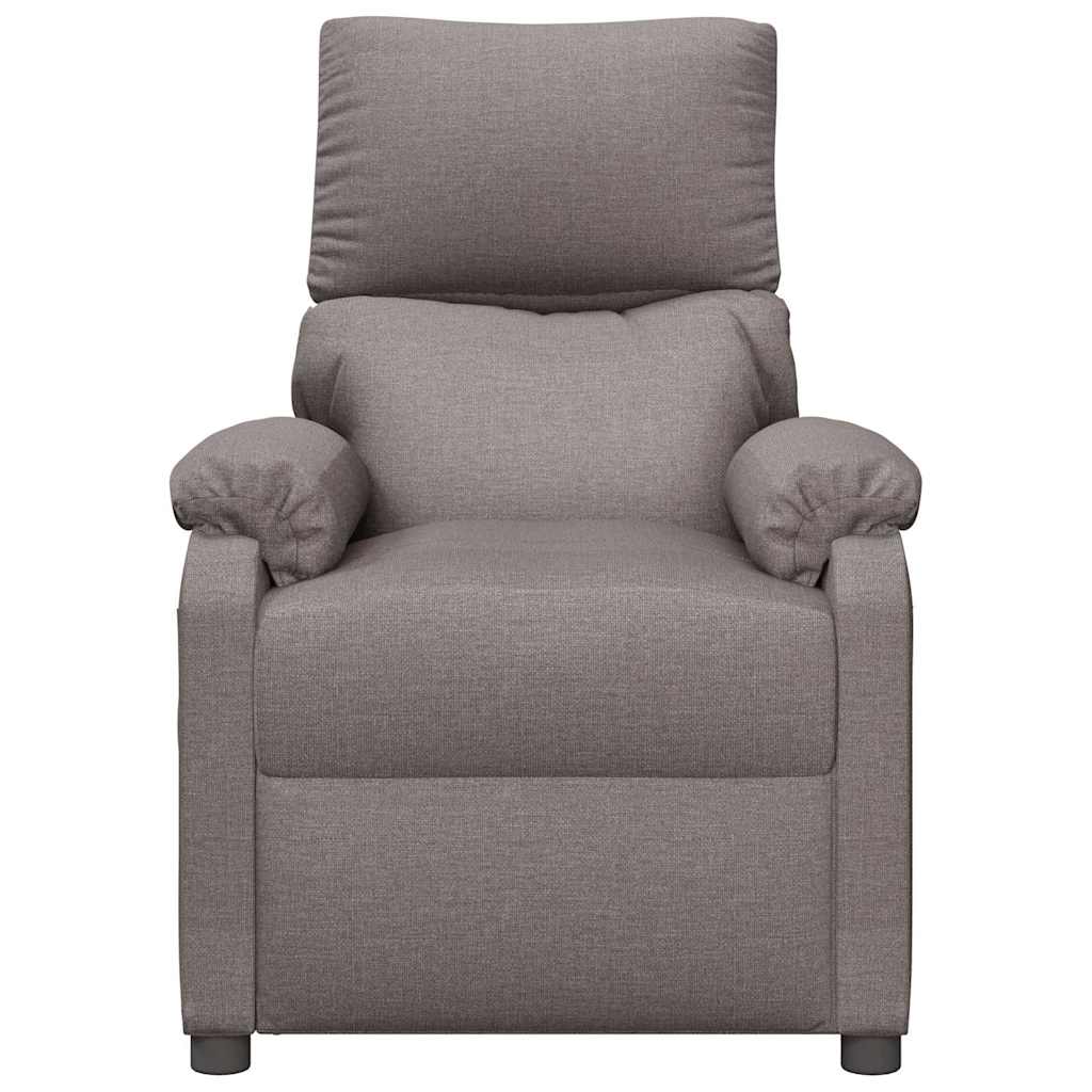 vidaXL Fotel masujący, taupe, tkanina