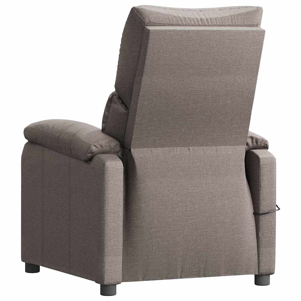 vidaXL Fotel masujący, taupe, tkanina