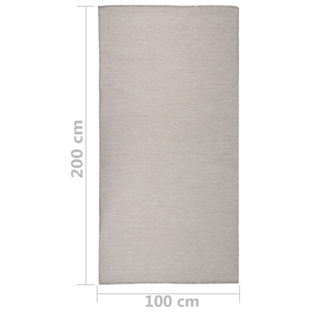 vidaXL Dywan zewnętrzny o płaskim splocie, 100x200 cm, jasnoszary