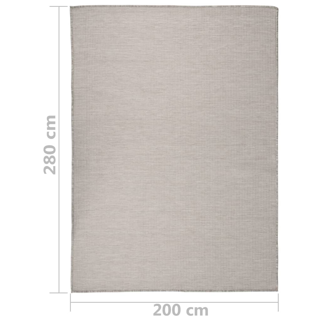 vidaXL Dywan zewnętrzny o płaskim splocie, 200x280 cm, jasnoszary