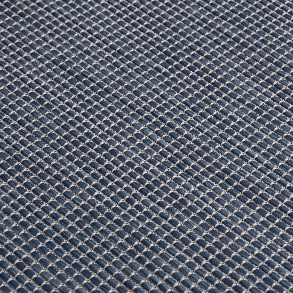 vidaXL Dywan zewnętrzny o płaskim splocie, 100x200 cm, niebieski