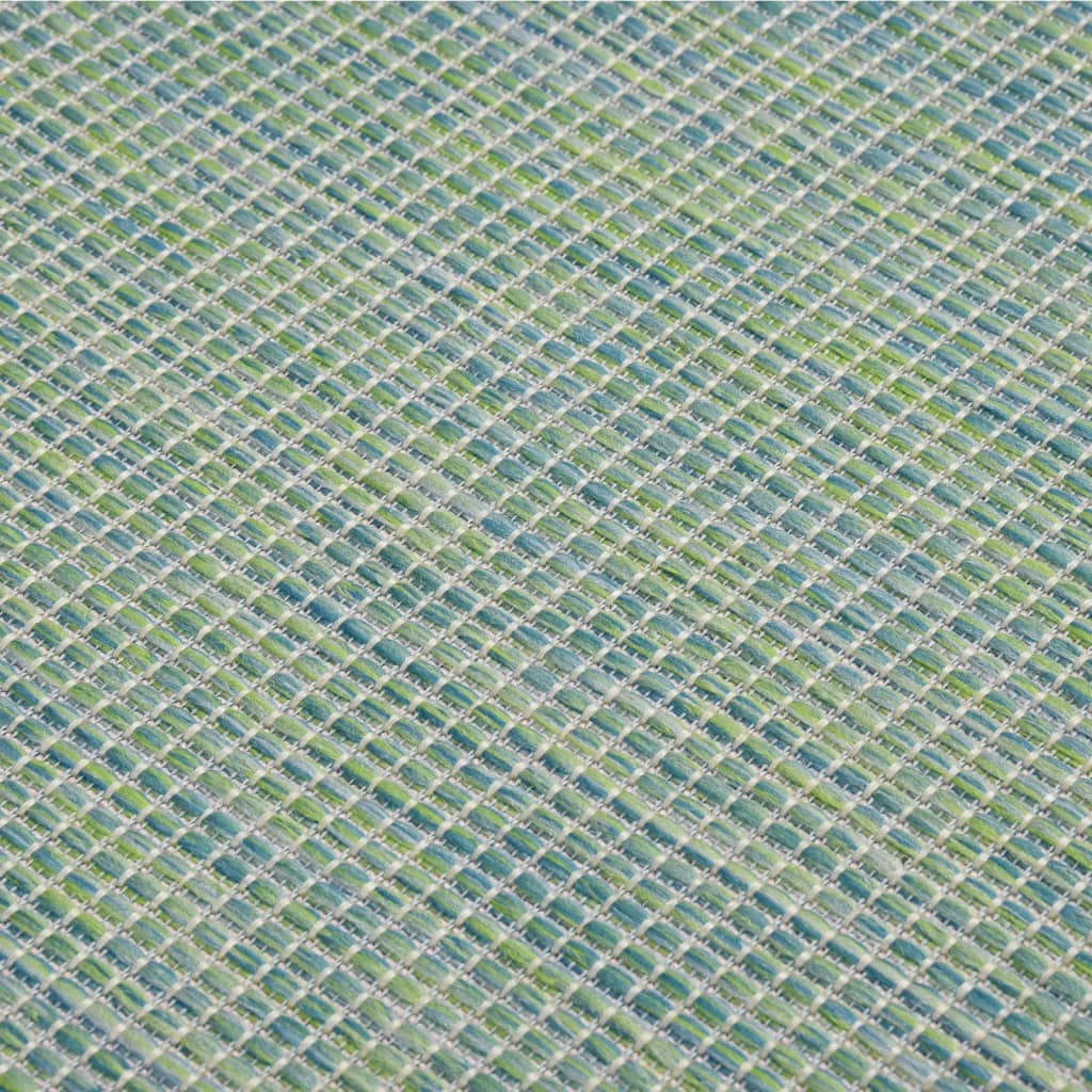 vidaXL Dywan zewnętrzny o płaskim splocie, 80x150 cm, turkusowy