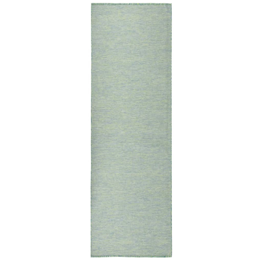 vidaXL Dywan zewnętrzny o płaskim splocie, 80x250 cm, turkusowy