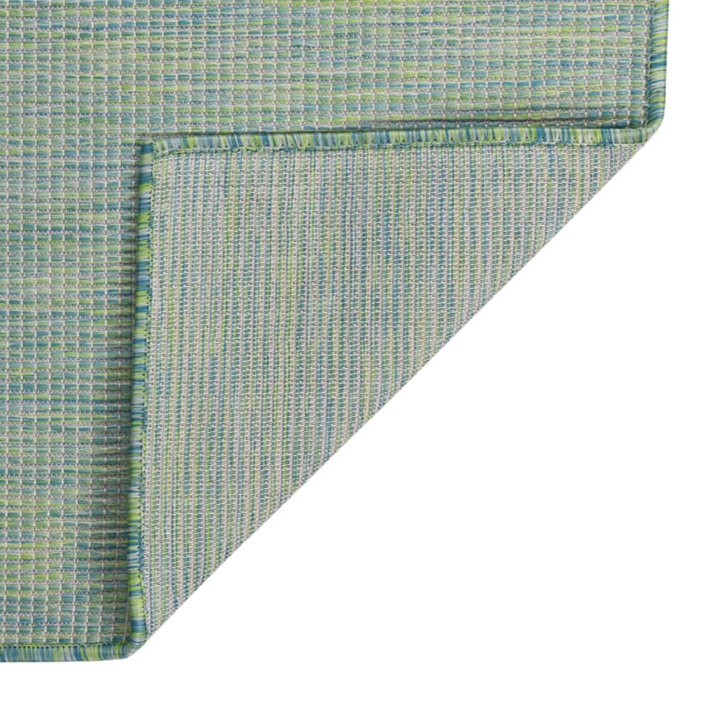 vidaXL Dywan zewnętrzny o płaskim splocie, 80x250 cm, turkusowy